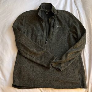 Eddie Bauer Moss Green Fleece Quarter Zip